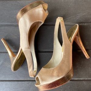 Michael Kors Gold Platform Heels